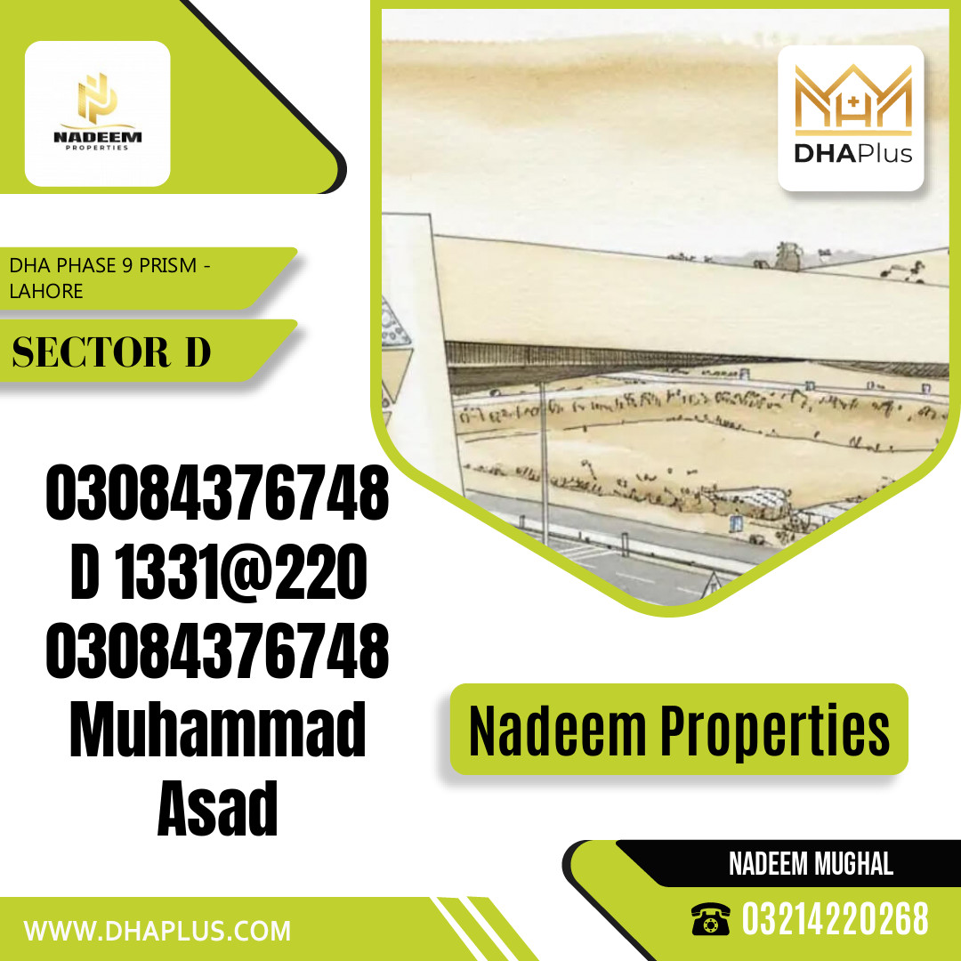1 Kanal Residential Plot for Sale in Sector D, DHA Phase 9 Prism, Lahore - (BP-45913)