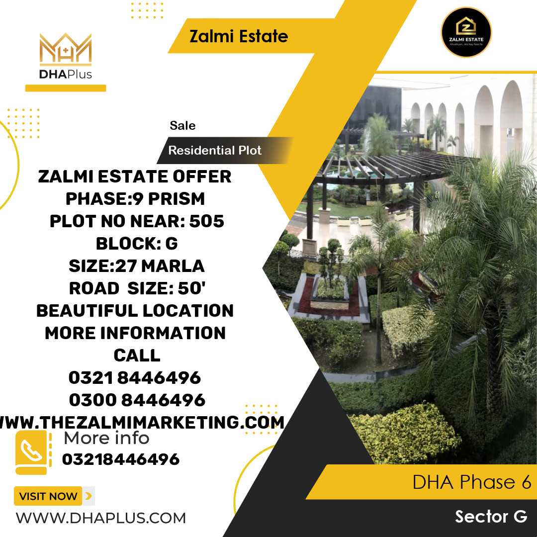 27 Marla Residential Plot for Sale in Sector G, DHA Phase 6, Lahore - (BP-46112)