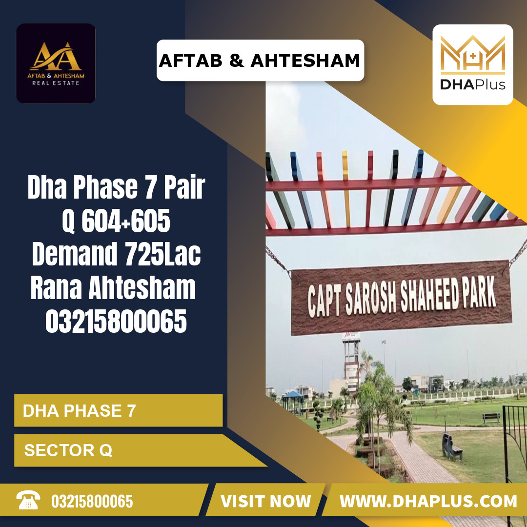 2 Kanal Residential Plot for Sale in Sector Q, DHA Phase 7, Lahore - (BP-46137)