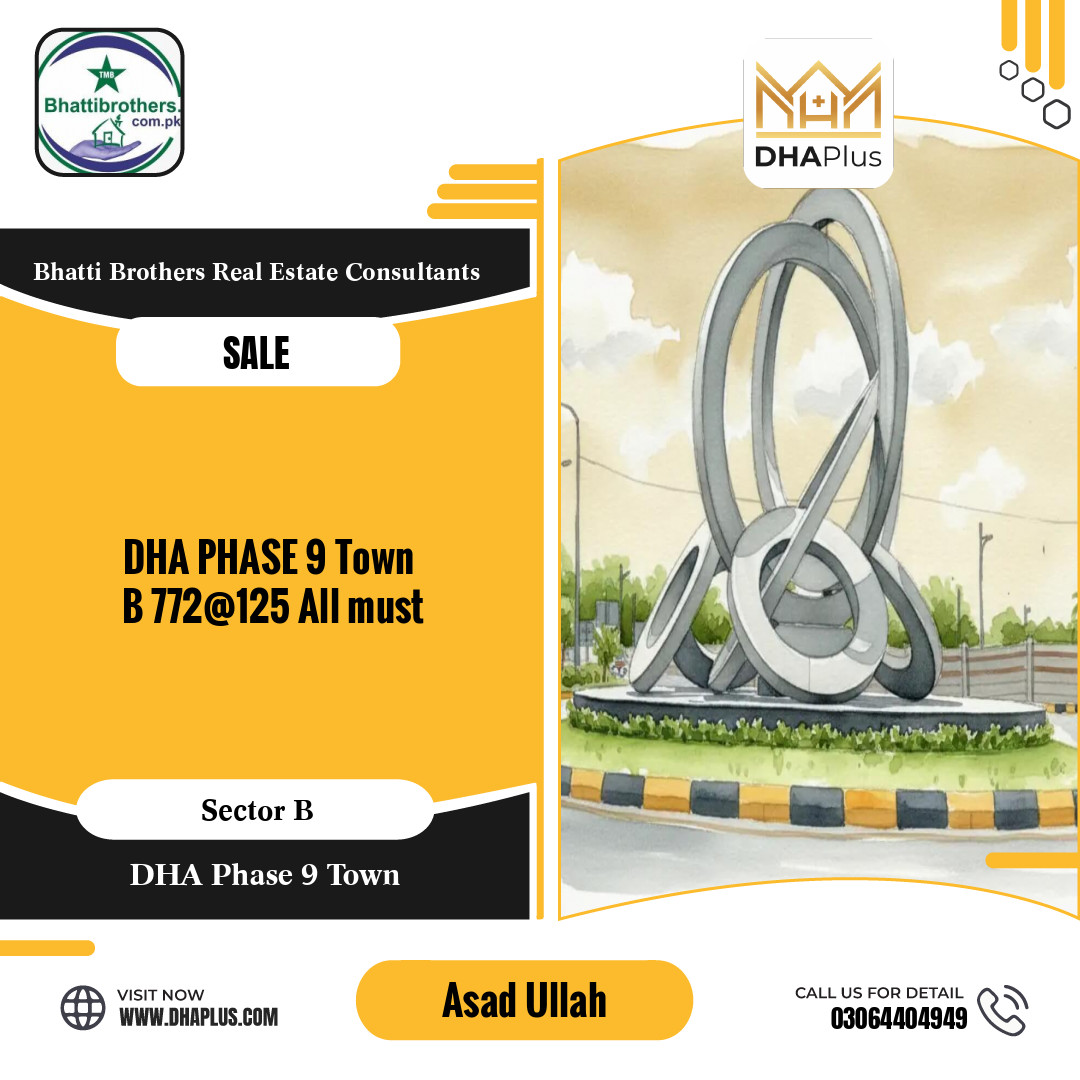 5 Marla Residential Plot for Sale in Sector B, DHA Phase 9 Town, Lahore - (BP-46192)