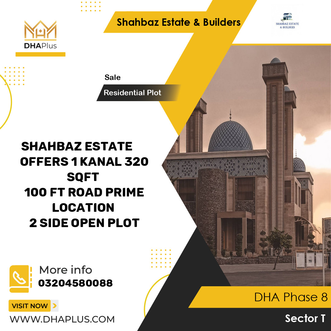 21 Marla Residential Plot for Sale in Sector T, DHA Phase 8, Lahore - (BP-46211)