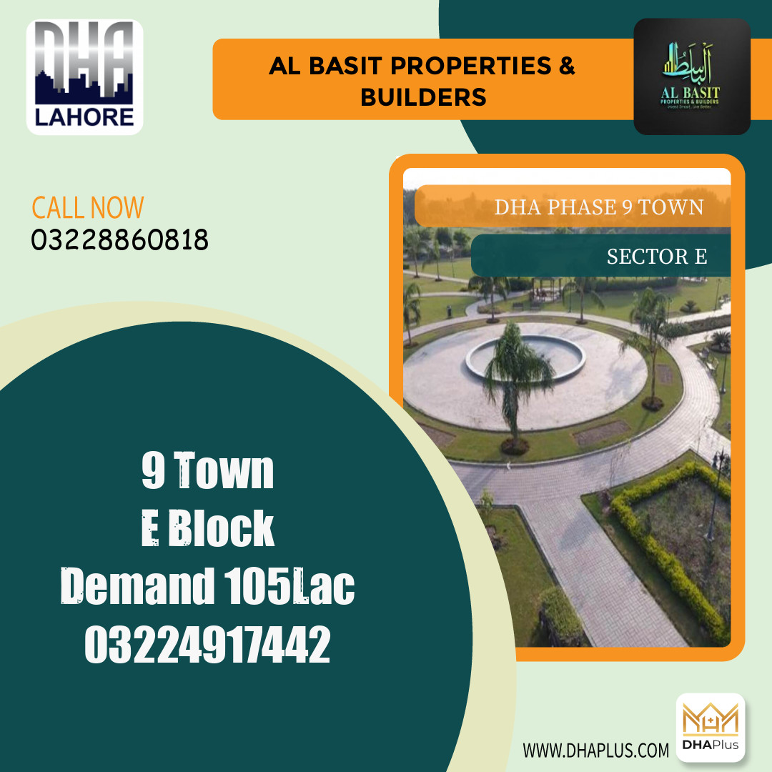 5 Marla Residential Plot for Sale in Sector E, DHA Phase 9 Town, Lahore - (BP-46644)