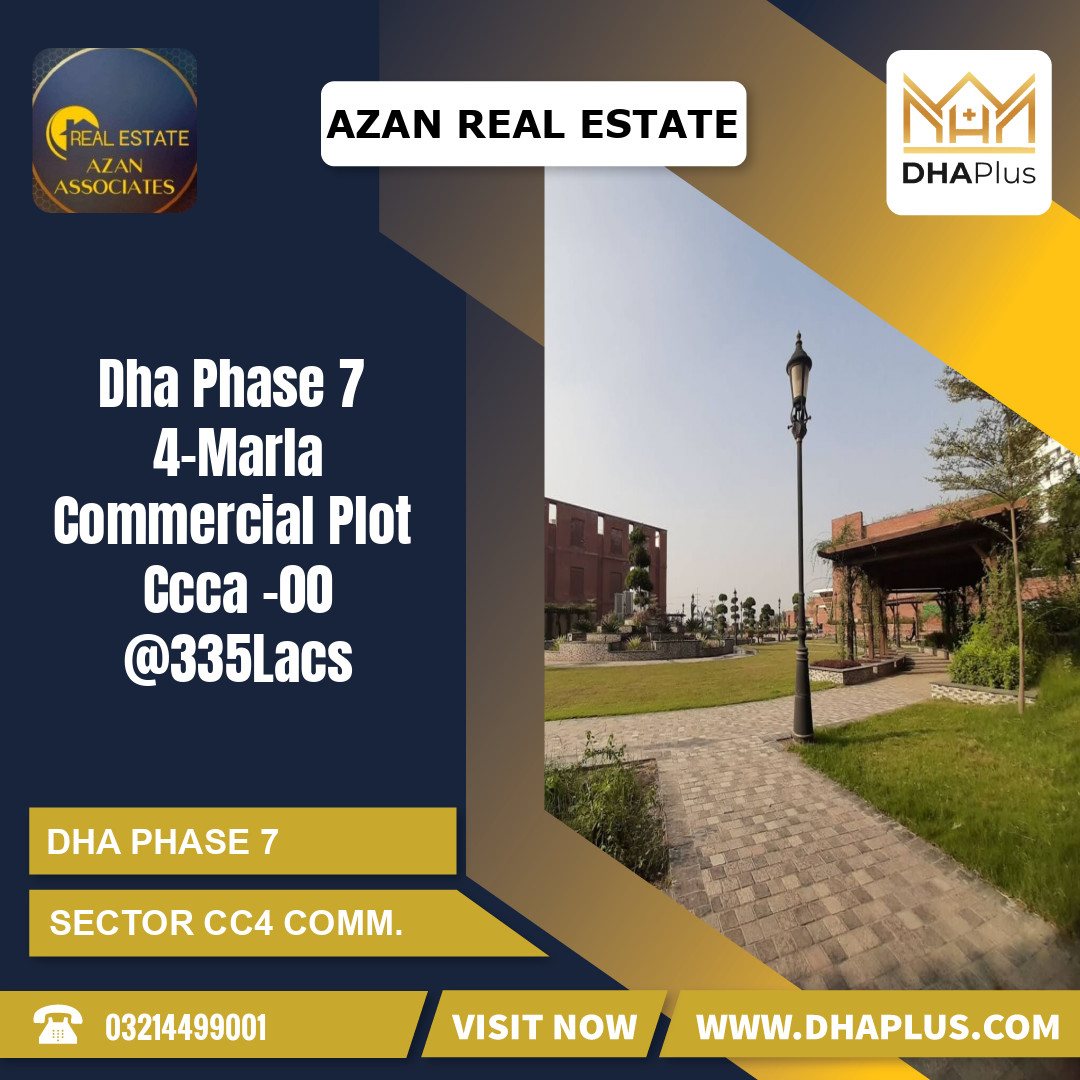 4 Marla Commercial Plot for Sale in Sector CC4 Commercial, DHA Phase 7, Lahore - (BP-46684)