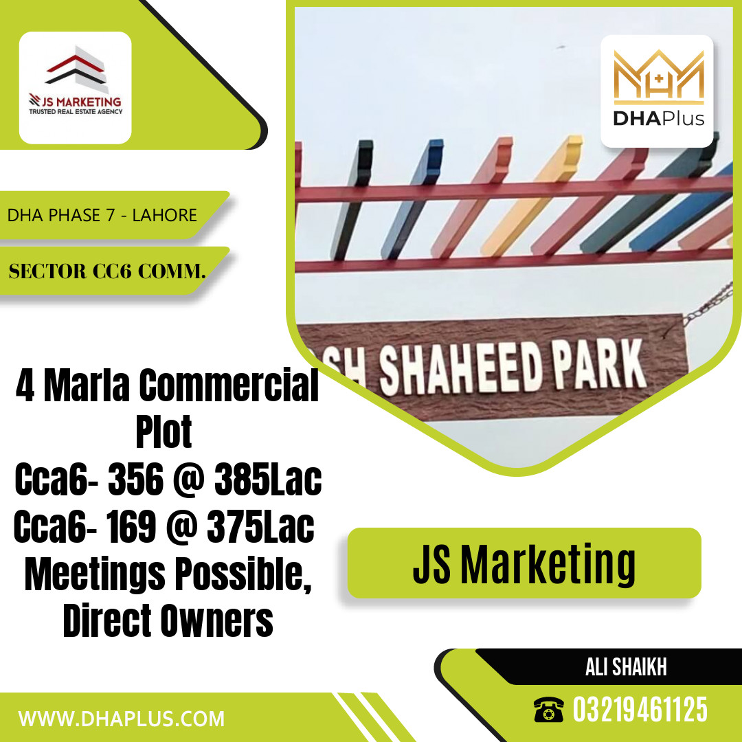 4 Marla Commercial Plot for Sale in Sector CC6 Commercial, DHA Phase 7, Lahore - (BP-46799)