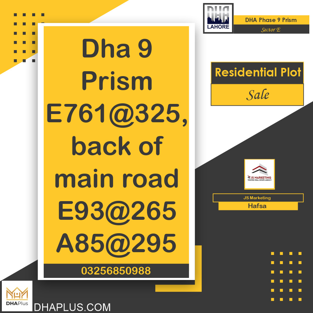 1 Kanal Residential Plot for Sale in Sector E, DHA Phase 9 Prism, Lahore - (BP-47040)