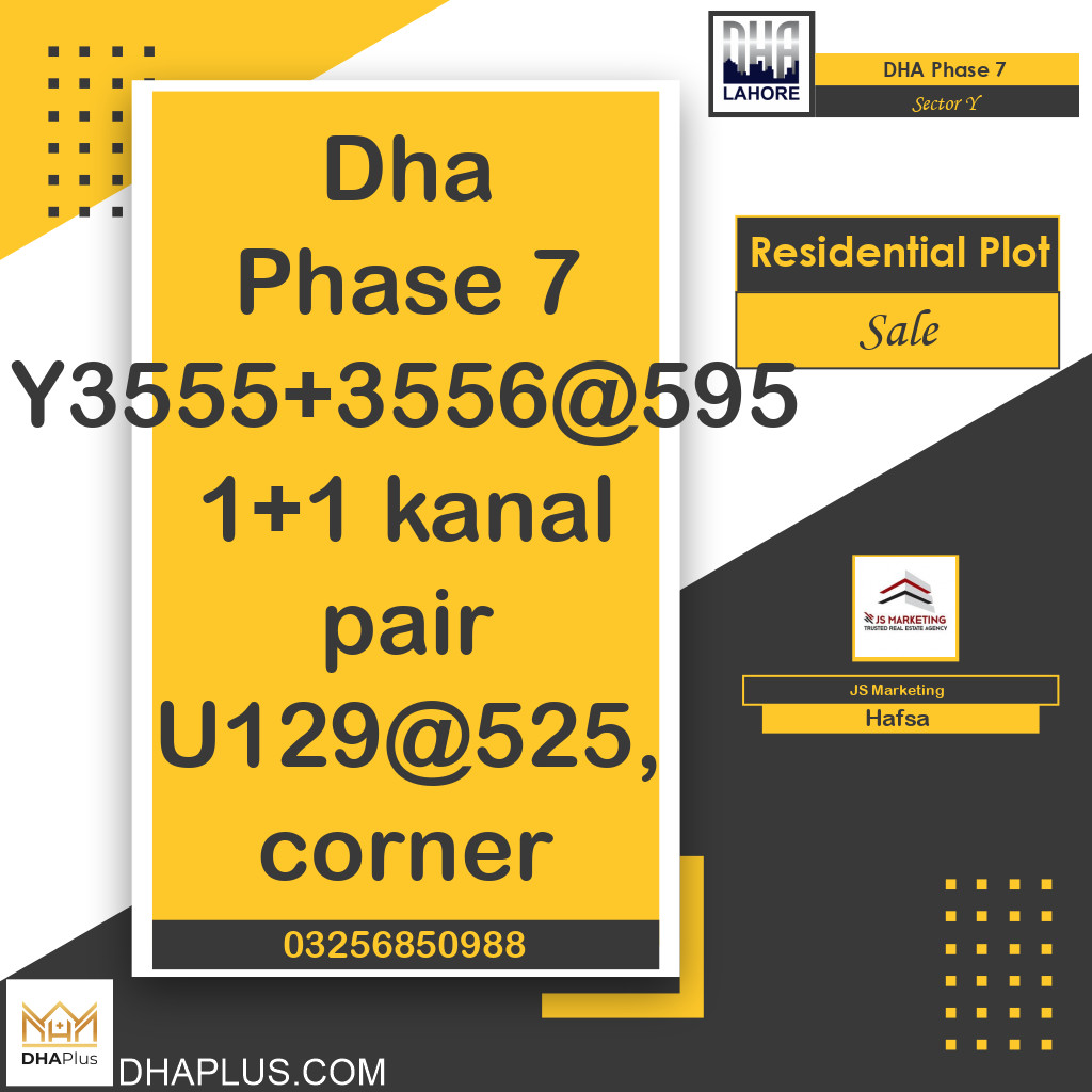 2 Kanal Residential Plot for Sale in Sector Y, DHA Phase 7, Lahore - (BP-47143)