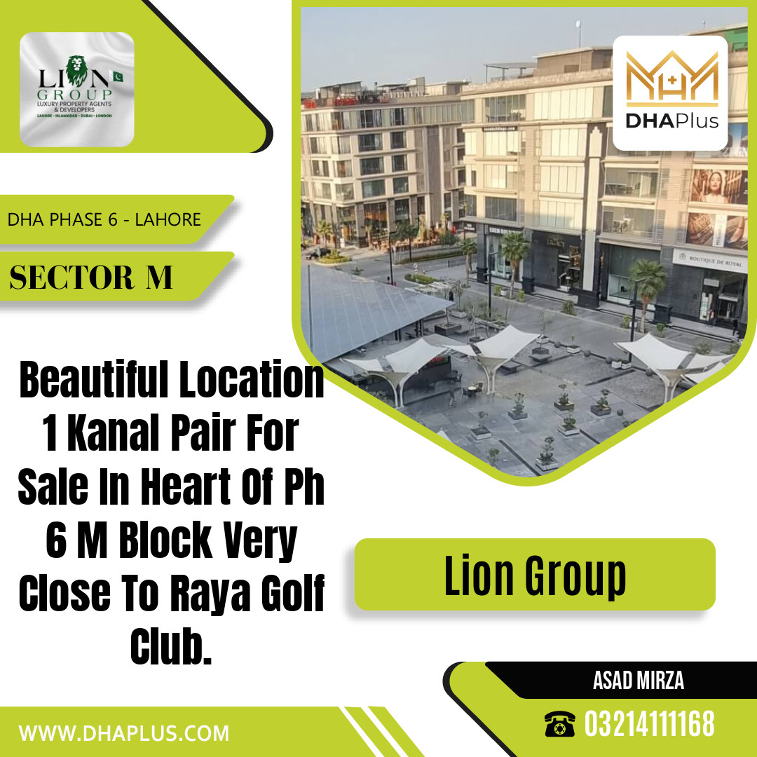 2 Kanal Residential Plot for Sale in Sector M, DHA Phase 6, Lahore - (BP-47183)