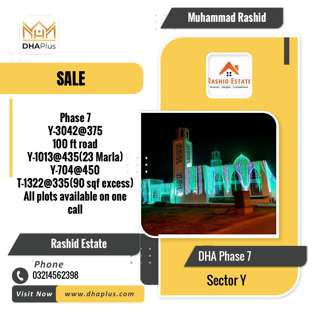 1 Kanal Residential Plot for Sale in Sector Y, DHA Phase 7, Lahore - (BP-47222)