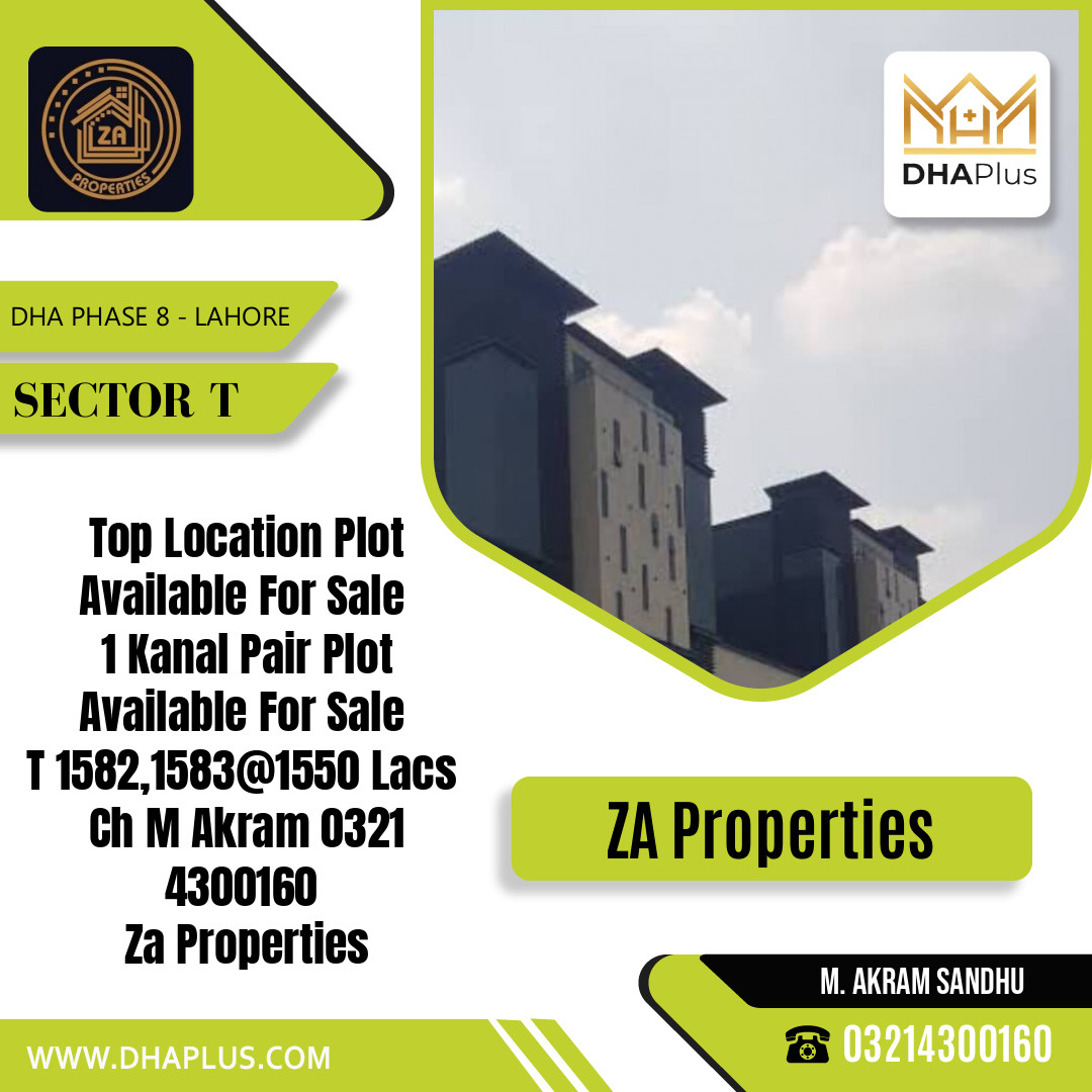 2 Kanal Residential Plot for Sale in Sector T, DHA Phase 8, Lahore - (BP-47225)