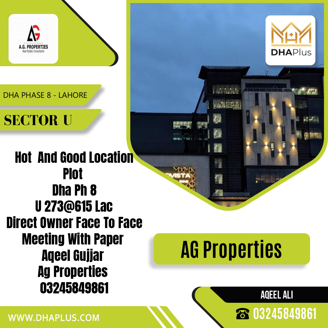 1 Kanal Residential Plot for Sale in Sector U, DHA Phase 8, Lahore - (BP-47443)