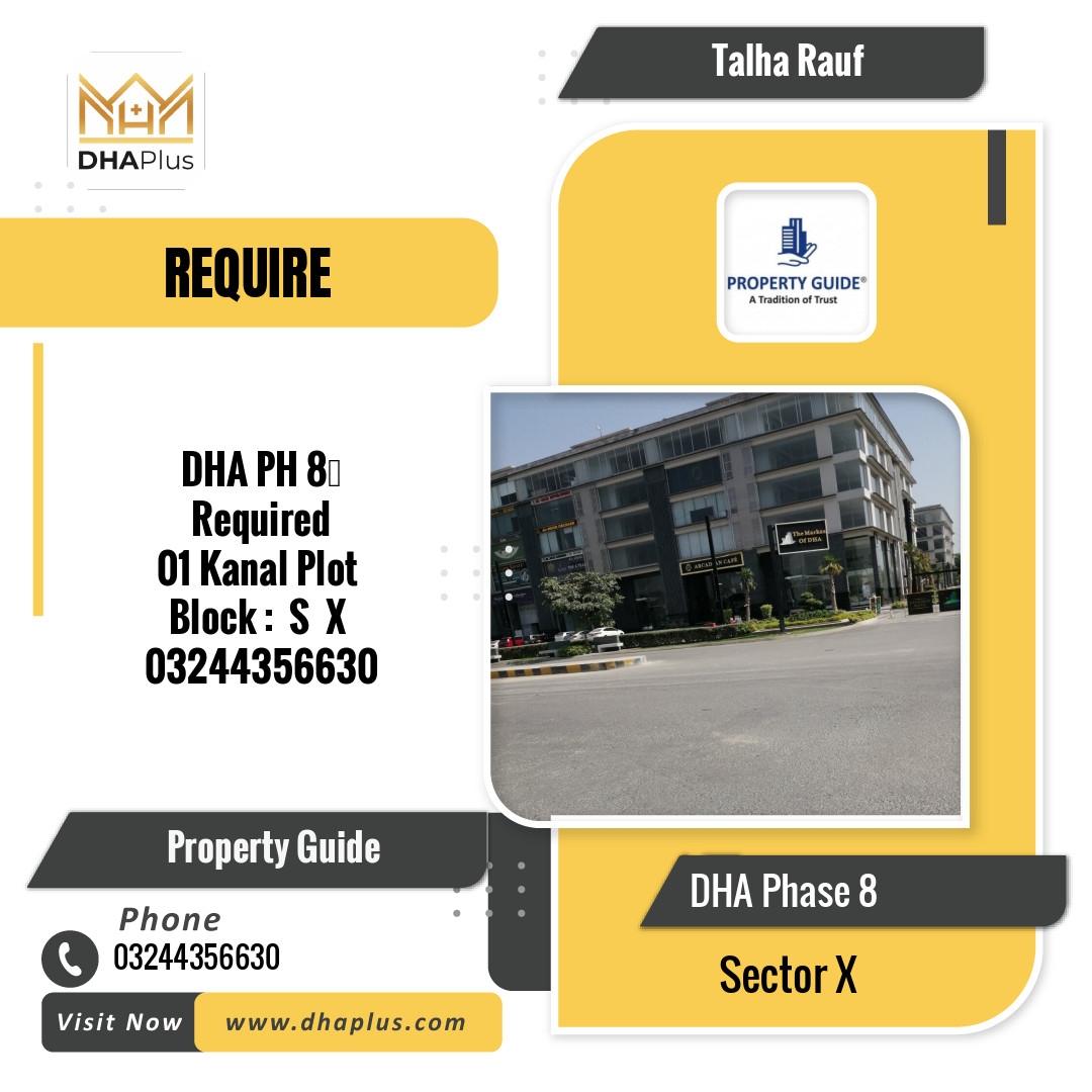 1 Kanal Required Residential Plot in Sector X, DHA Phase 8, Lahore - (BP-47542)
