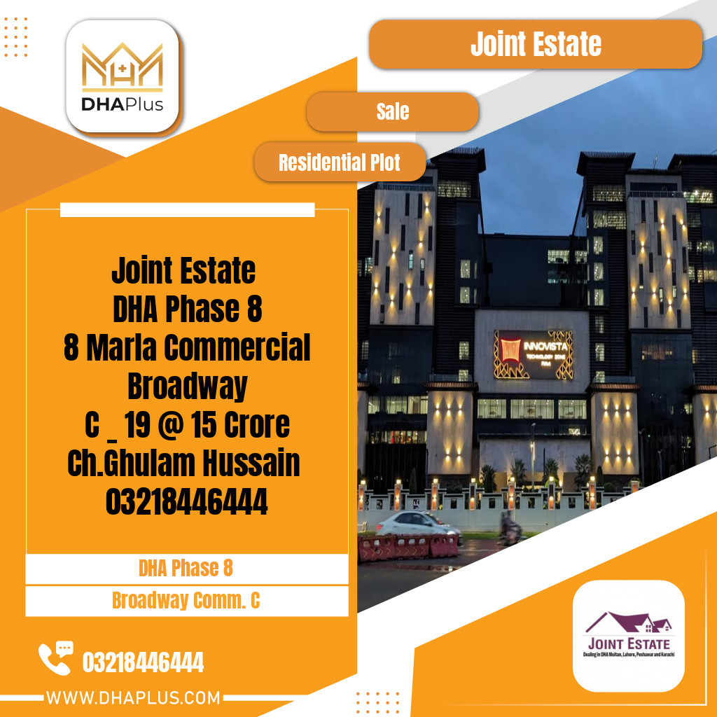 8 Marla Residential Plot for Sale in Broadway Commercial C, DHA Phase 8, Lahore - (BP-47602)