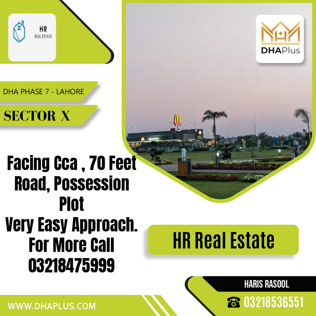 1 Kanal Residential Plot for Sale in Sector X, DHA Phase 7, Lahore - (BP-47795)