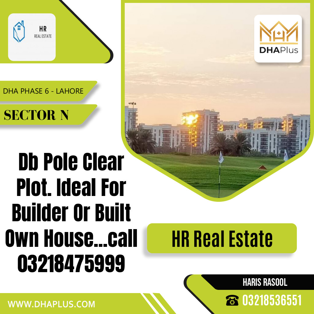 1 Kanal Residential Plot for Sale in Sector N, DHA Phase 6, Lahore - (BP-47796)