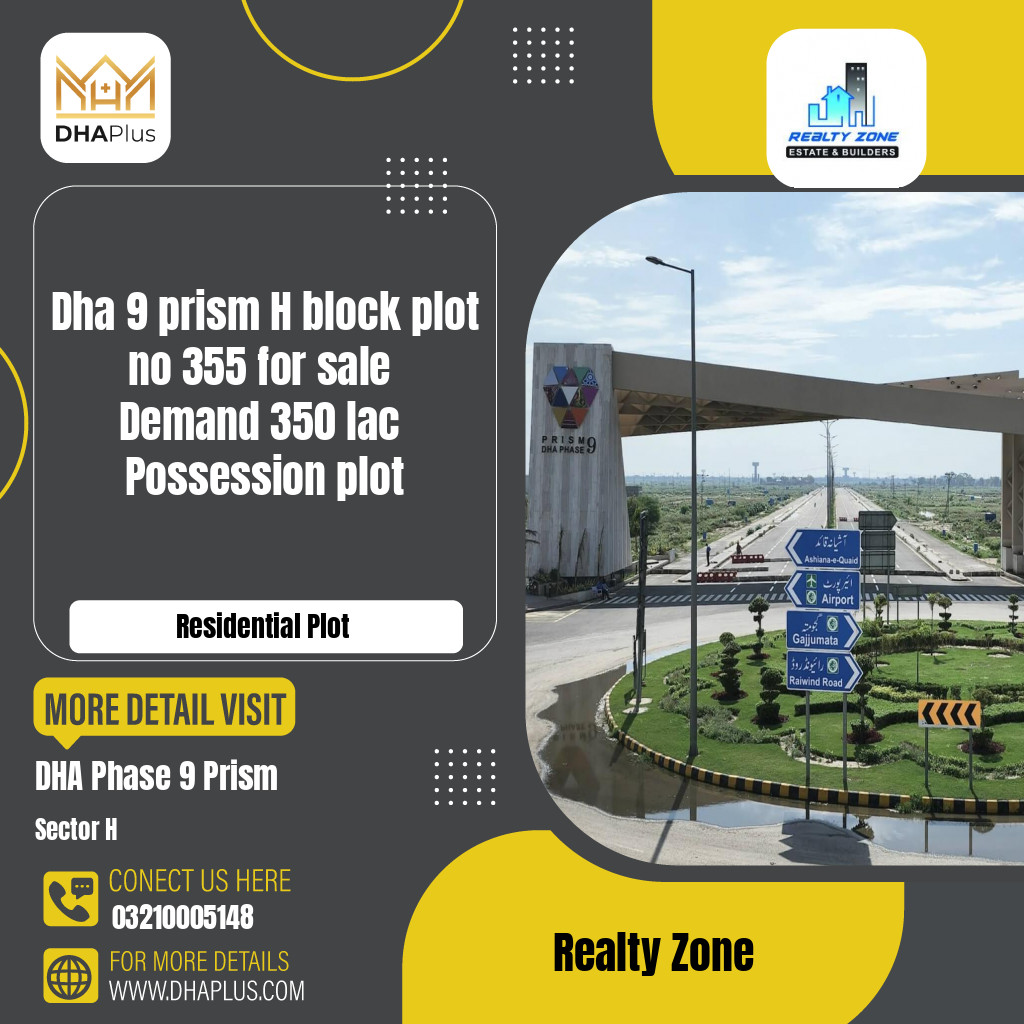 1 Kanal Residential Plot for Sale in Sector H, DHA Phase 9 Prism, Lahore - (BP-47933)