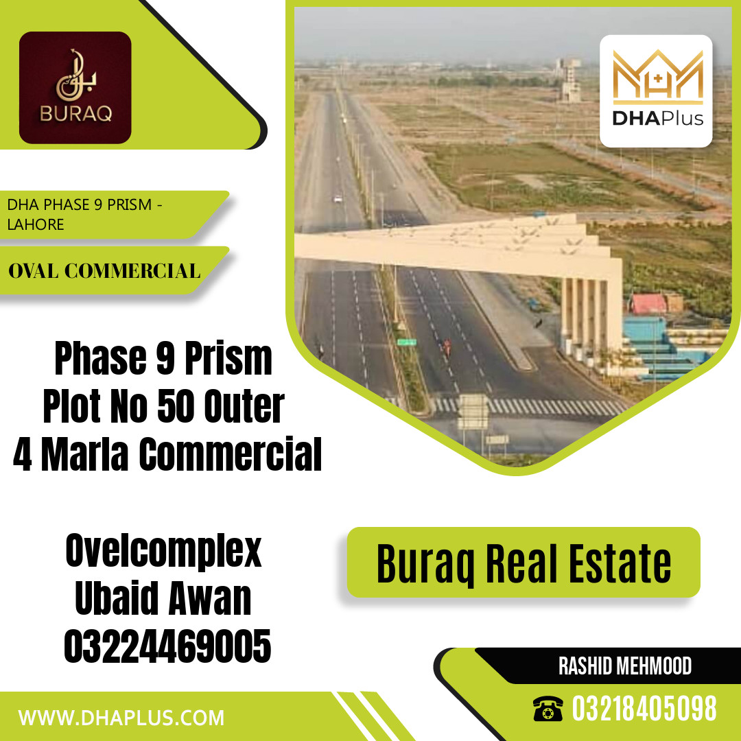 4 Marla Commercial Plot for Sale in Oval Commercial, DHA Phase 9 Prism, Lahore - (BP-47942)
