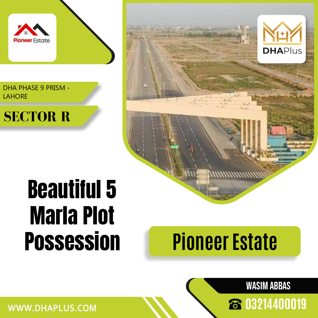 5 Marla Residential Plot for Sale in Sector R, DHA Phase 9 Prism, Lahore - (BP-48218)
