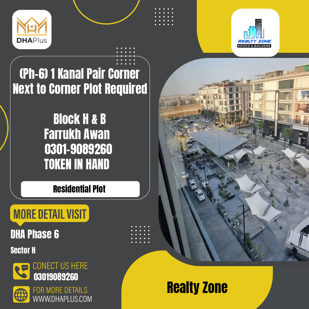 2 Kanal Required Residential Plot in Sector H, DHA Phase 6, Lahore - (BP-48302)