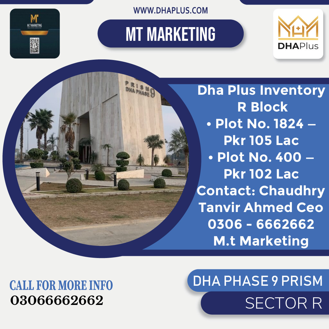 5 Kanal Residential Plot for Sale in Sector R, DHA Phase 9 Prism, Lahore - (BP-48382)