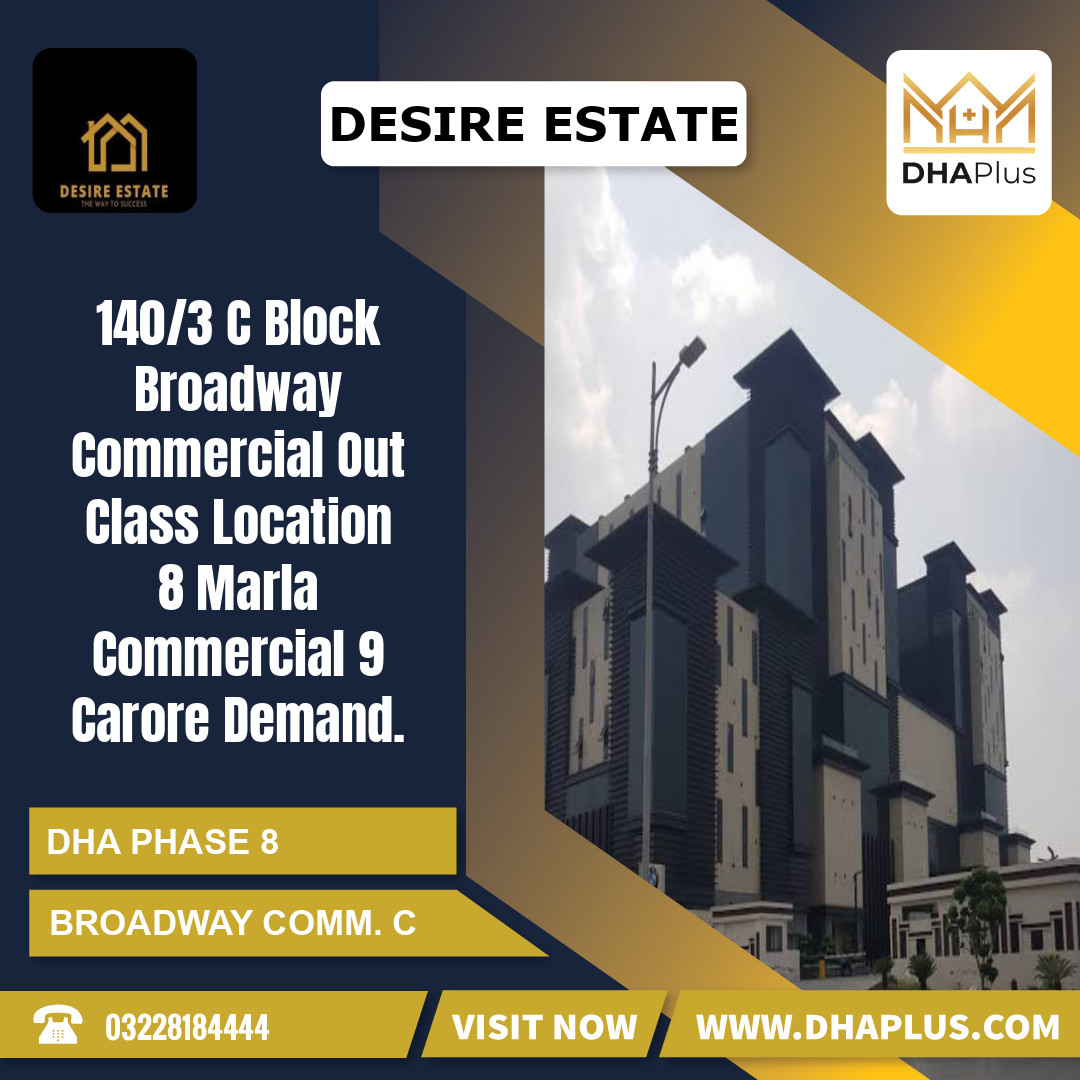 8 Marla Commercial Plot for Sale in Broadway Commercial C, DHA Phase 8, Lahore - (BP-48410)