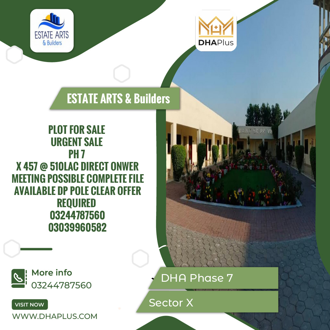 1 Kanal Residential Plot for Sale in Sector X, DHA Phase 7, Lahore - (BP-48659)