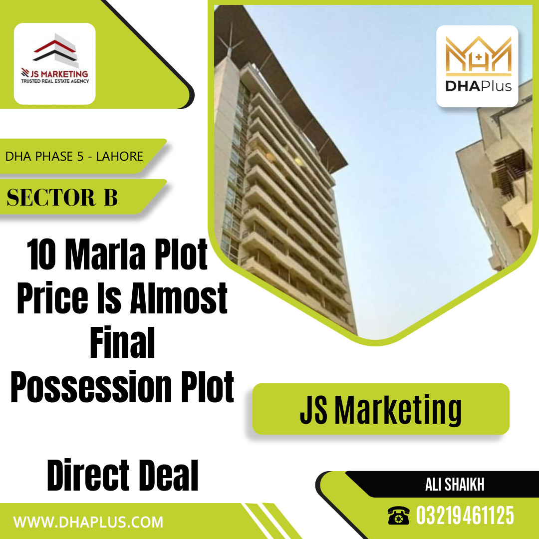 10 Marla Residential Plot for Sale in Sector B, DHA Phase 5, Lahore - (BP-48727)
