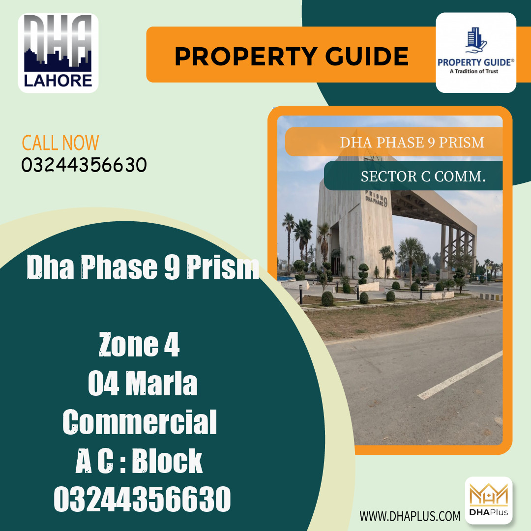 4 Marla Required Commercial Plot in Sector C Commercial, DHA Phase 9 Prism, Lahore - (BP-48769)