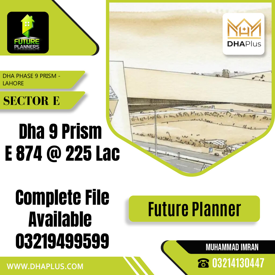 1 Kanal Residential Plot for Sale in Sector E, DHA Phase 9 Prism, Lahore - (BP-48828)