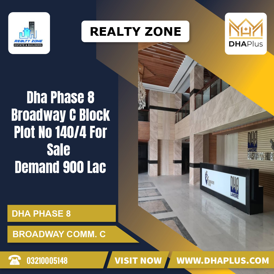 8 Marla Commercial Plot for Sale in Broadway Commercial C, DHA Phase 8, Lahore - (BP-48849)