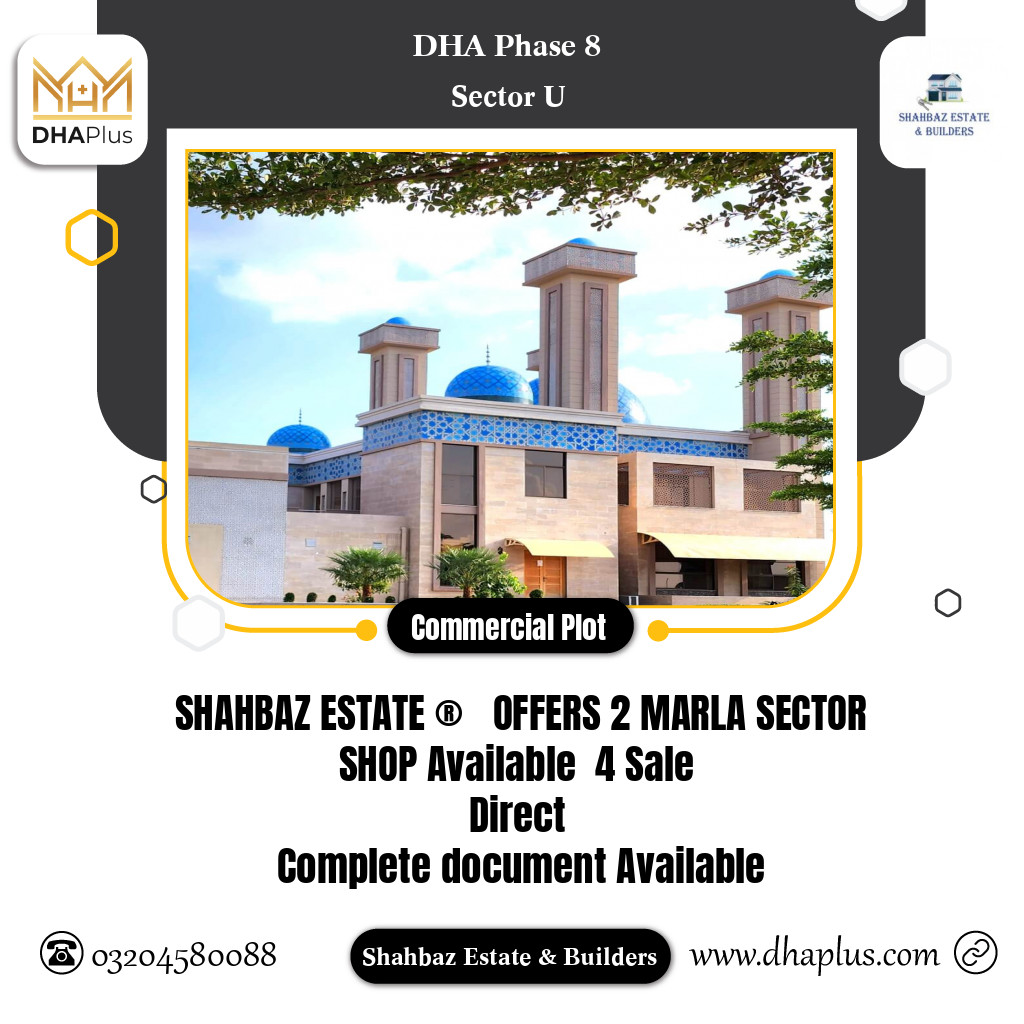 2 Marla Commercial Plot for Sale in Sector U, DHA Phase 8, Lahore - (BP-48888)
