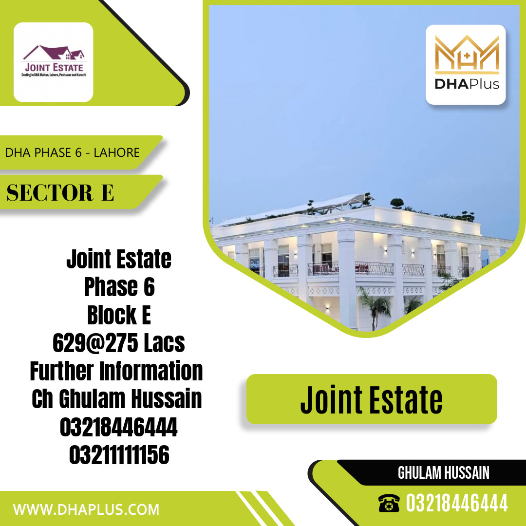 10 Marla Residential Plot for Sale in Sector E, DHA Phase 6, Lahore - (BP-48892)