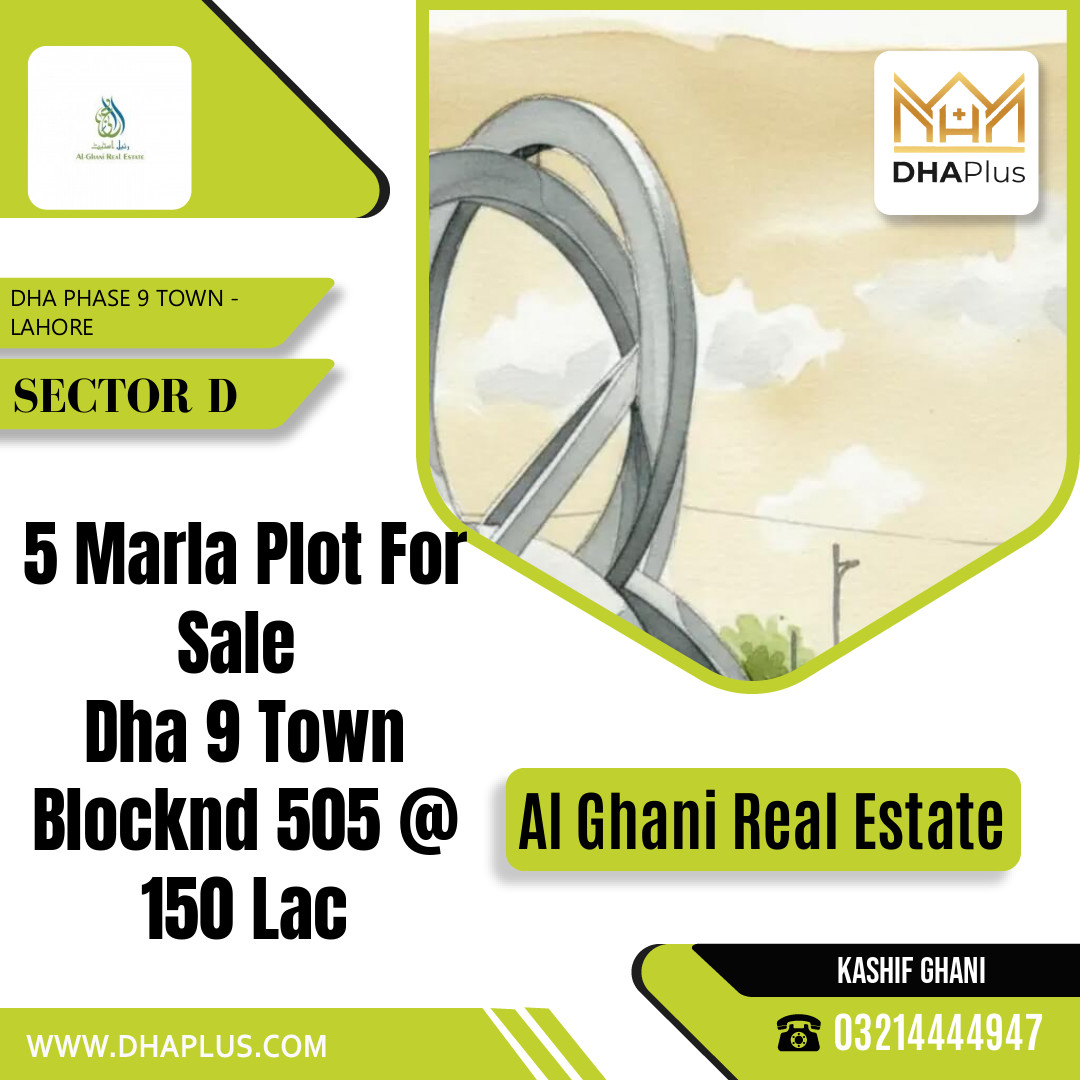 5 Marla Residential Plot for Sale in Sector D, DHA Phase 9 Town, Lahore - (BP-48917)
