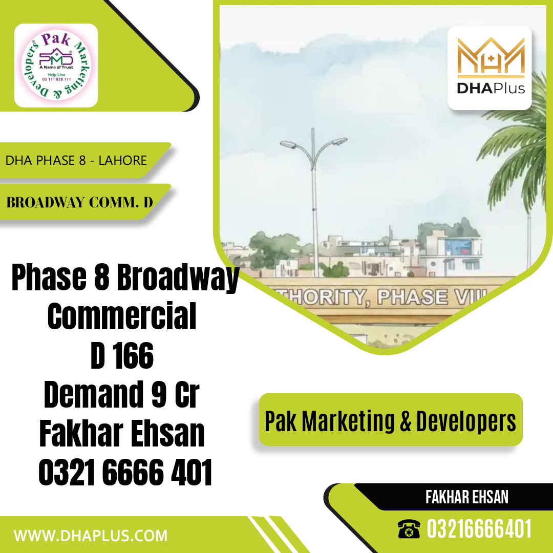4 Marla Commercial Plot for Sale in Broadway Commercial D, DHA Phase 8, Lahore - (BP-48973)