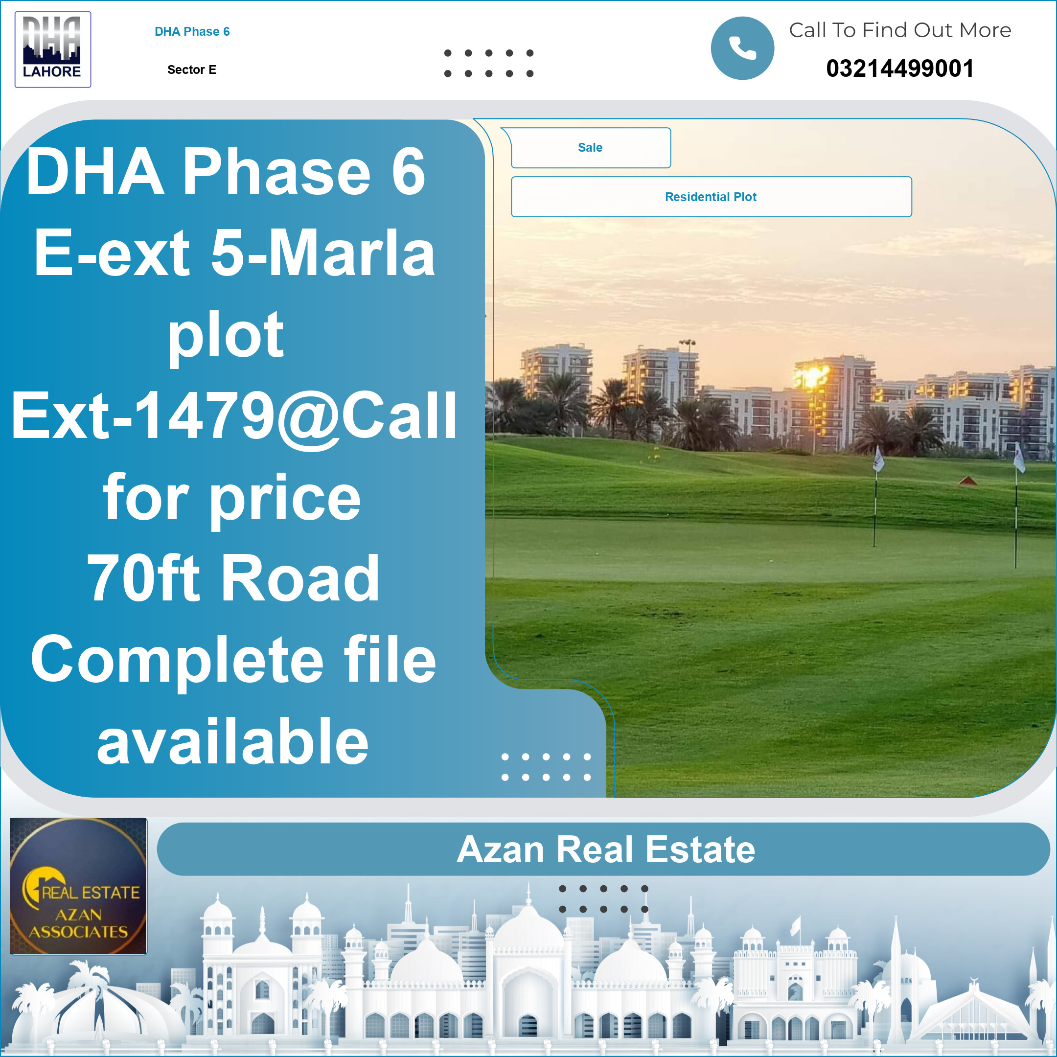 5 Marla Residential Plot for Sale in Sector E, DHA Phase 6, Lahore - (BP-49066)