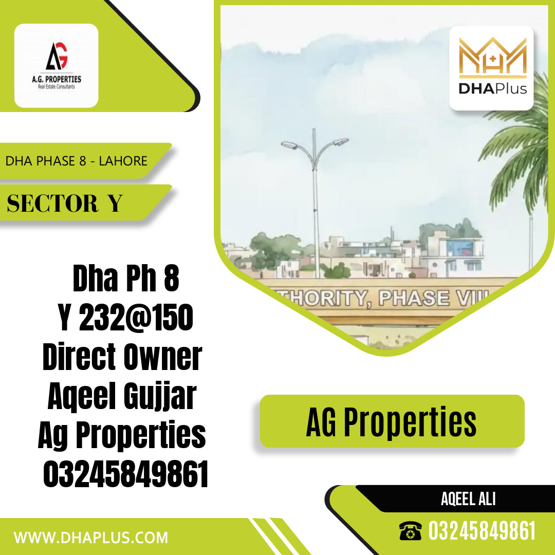 8 Marla Residential Plot for Sale in Sector Y, DHA Phase 8, Lahore - (BP-49180)