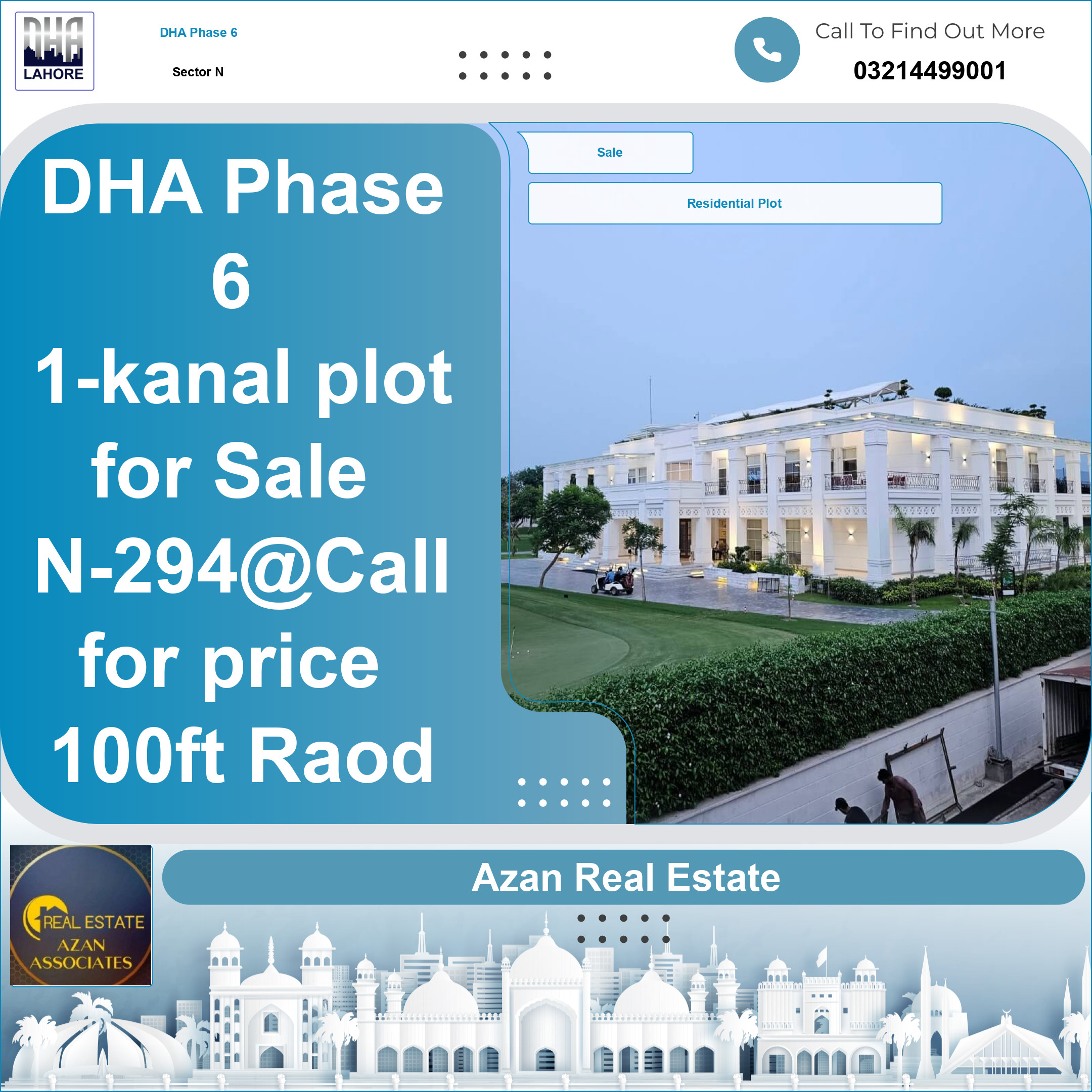 1 Kanal Residential Plot for Sale in Sector N, DHA Phase 6, Lahore - (BP-49249)