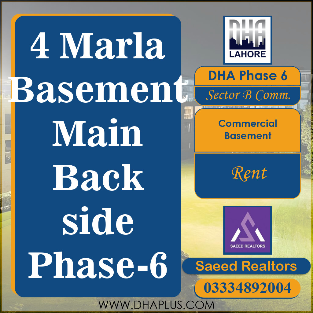 4 Marla Commercial Basement for Rent in Sector B Commercial, DHA Phase 6, Lahore - (BP-49369)