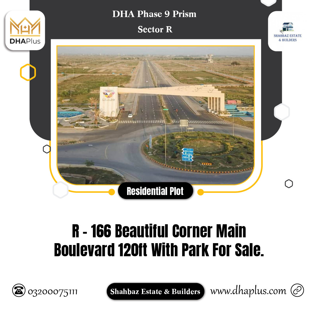 1 Kanal Residential Plot for Sale in Sector R, DHA Phase 9 Prism, Lahore - (BP-50004)