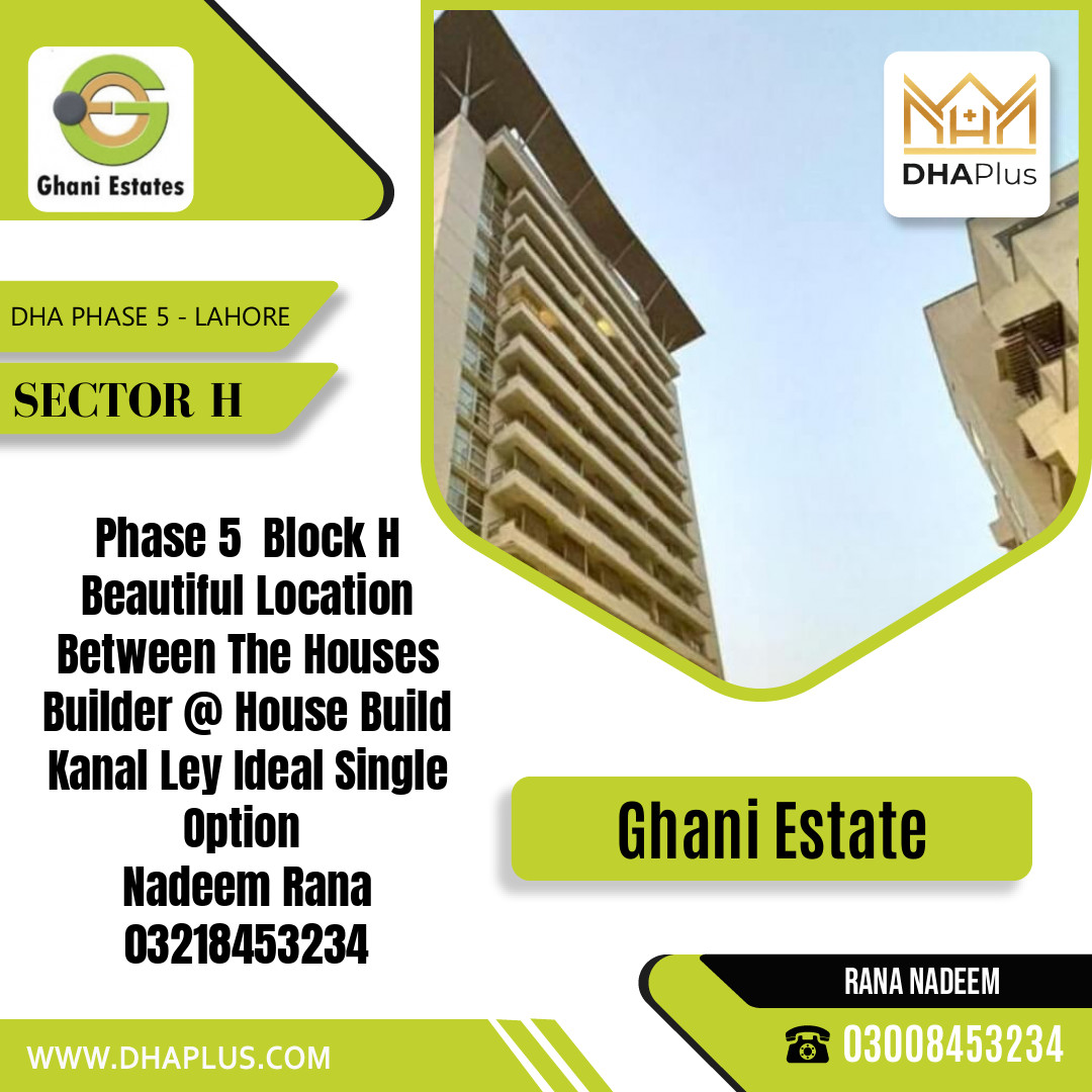 2 Kanal Residential Plot for Sale in Sector H, DHA Phase 5, Lahore - (BP-50126)
