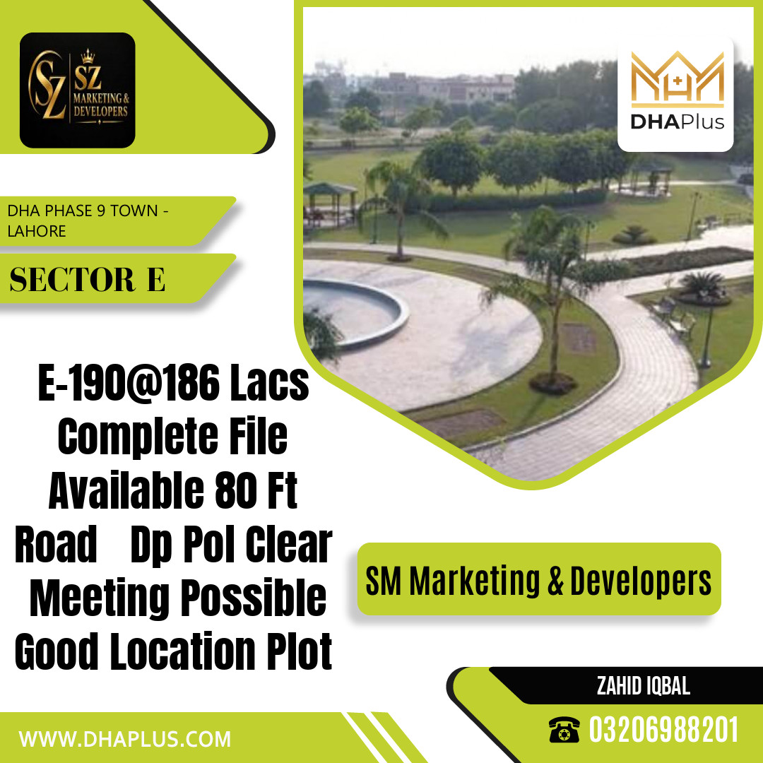 5 Marla Residential Plot for Sale in Sector E, DHA Phase 9 Town, Lahore - (BP-50296)