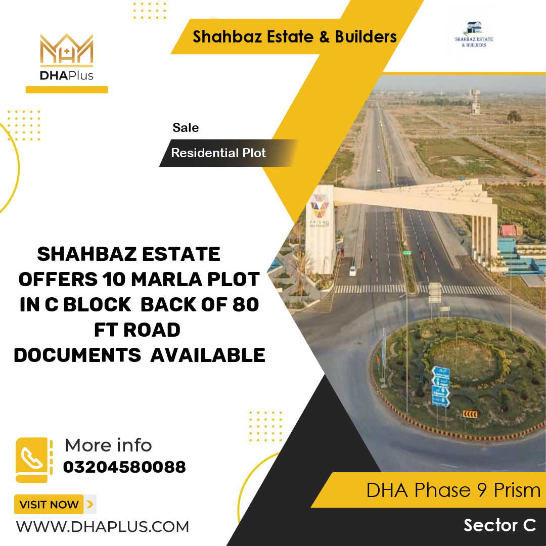 1 Kanal Residential Plot for Sale in Sector C, DHA Phase 9 Prism, Lahore - (BP-50348)