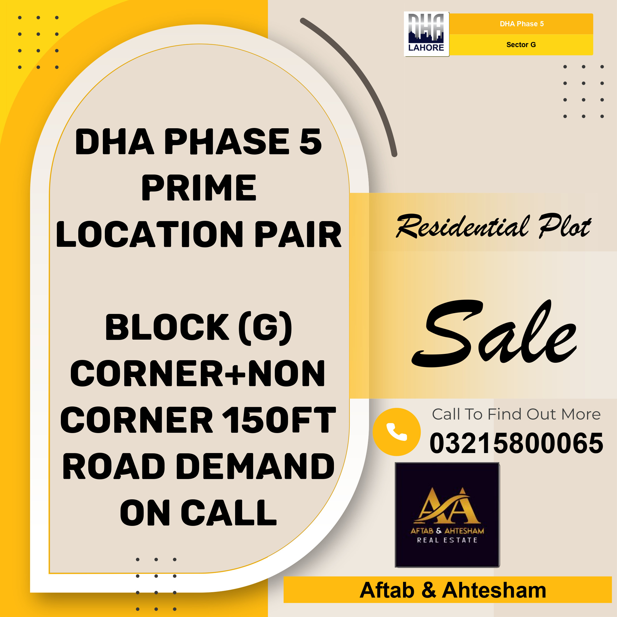 41.25 Marla Residential Plot for Sale in Sector G, DHA Phase 5, Lahore - (BP-50372)