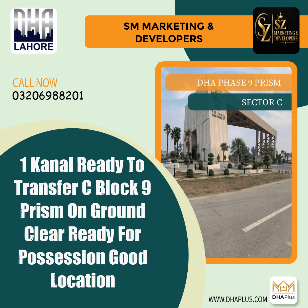 1 Kanal Residential Plot for Sale in Sector C, DHA Phase 9 Prism, Lahore - (BP-50382)