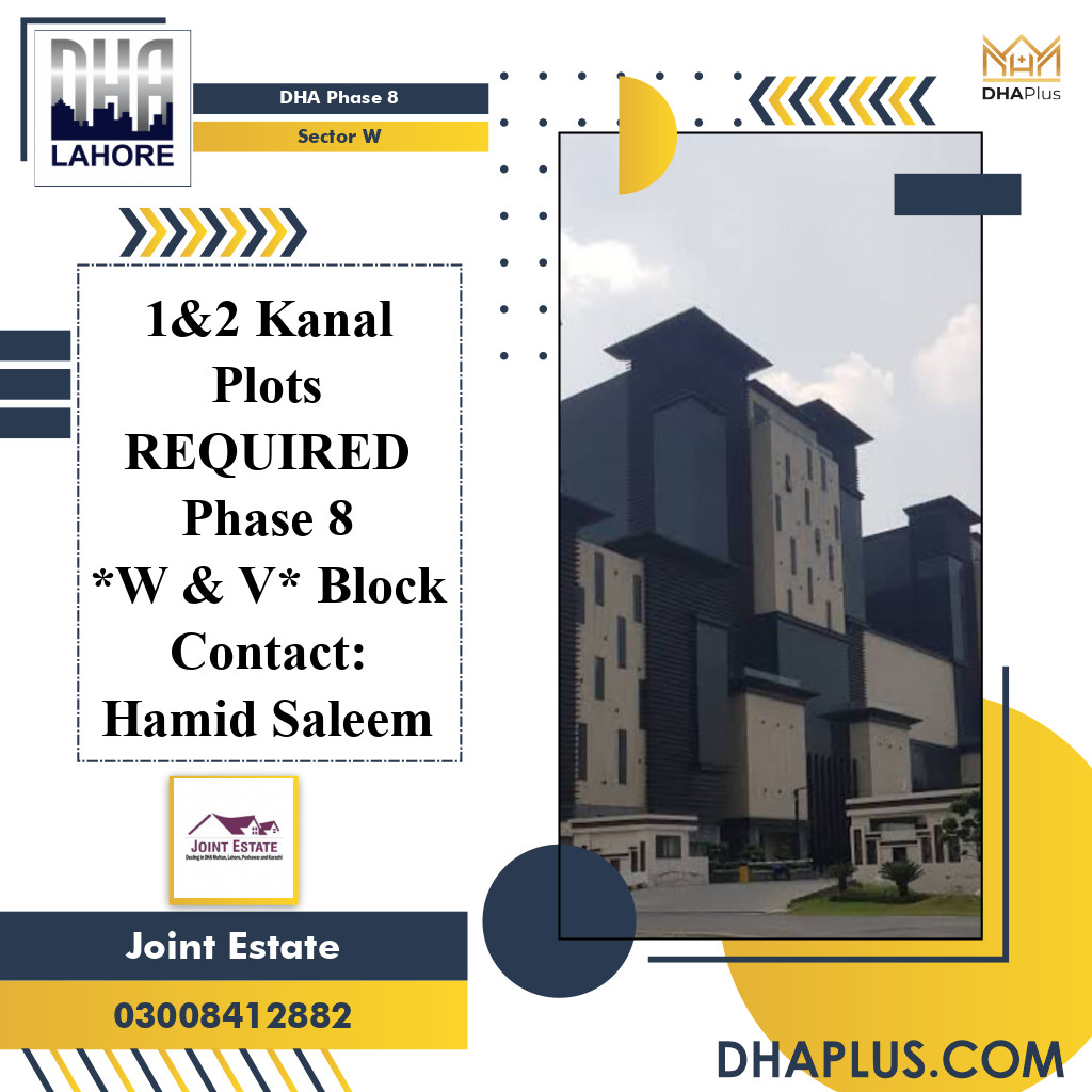 1 Kanal Residential Plot for Sale in Sector W, DHA Phase 8, Lahore - (BP-50384)
