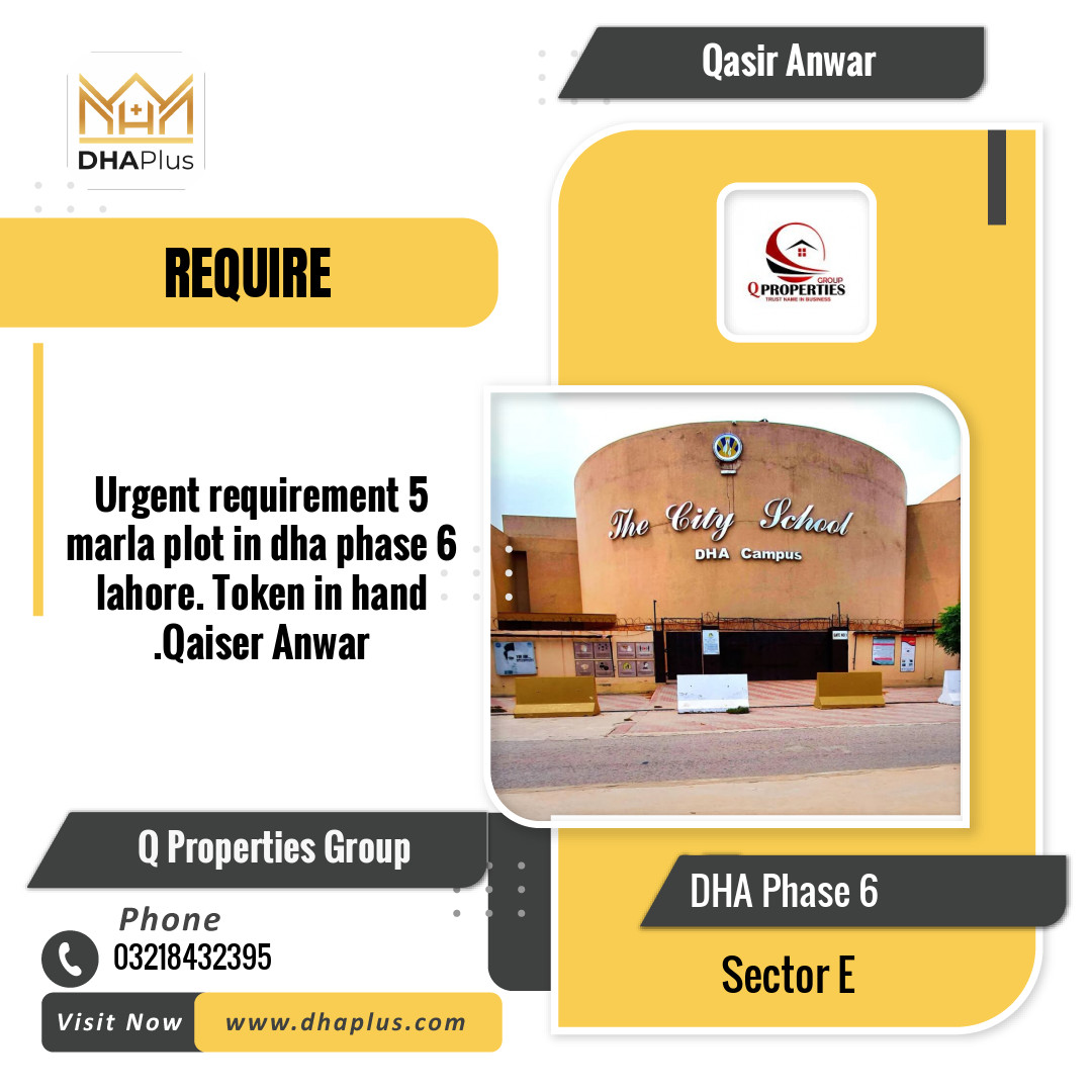 5 Marla Required Residential Plot in Sector E, DHA Phase 6, Lahore - (BP-50484)
