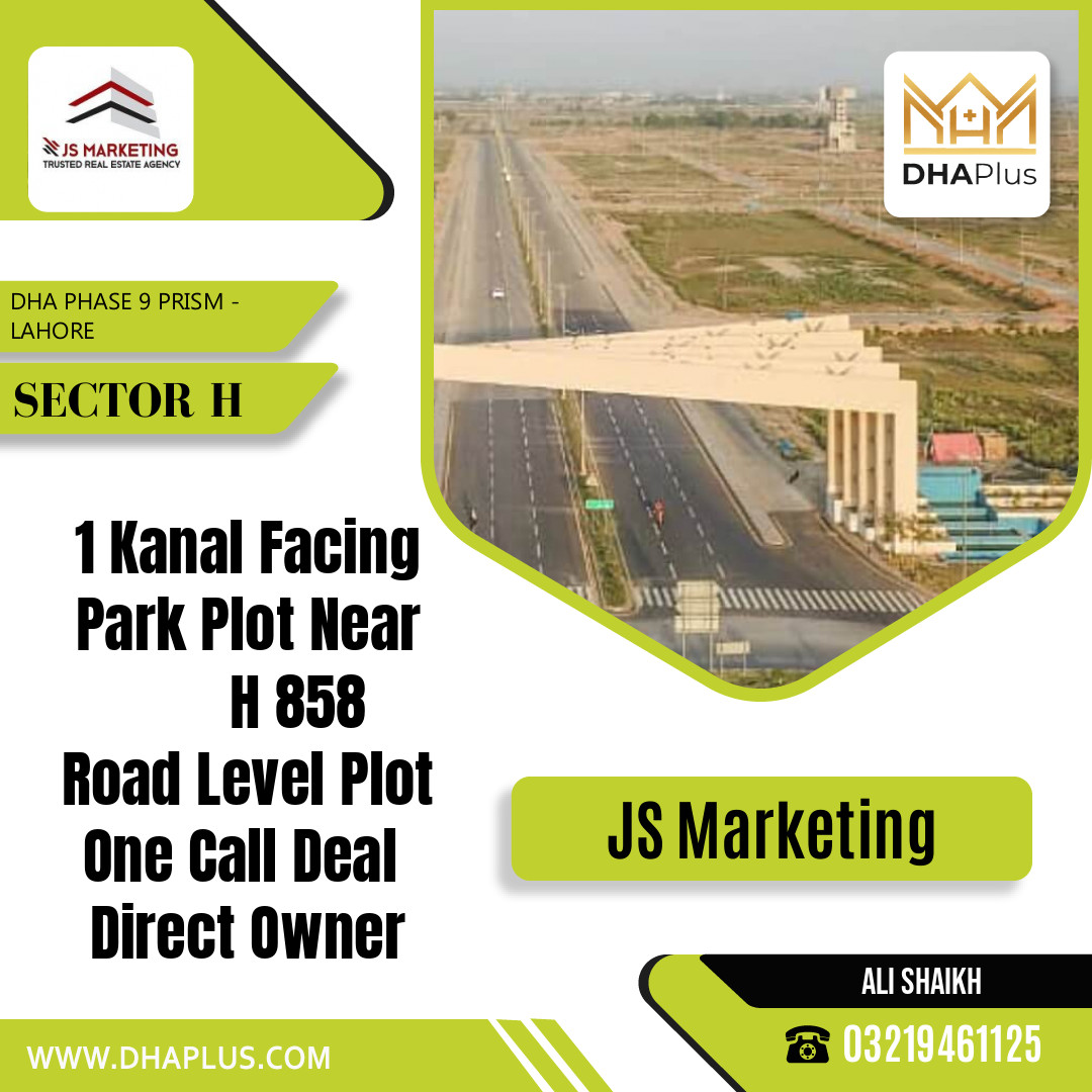 20 Marla Residential Plot for Sale in Sector H, DHA Phase 9 Prism, Lahore - (BP-50498)