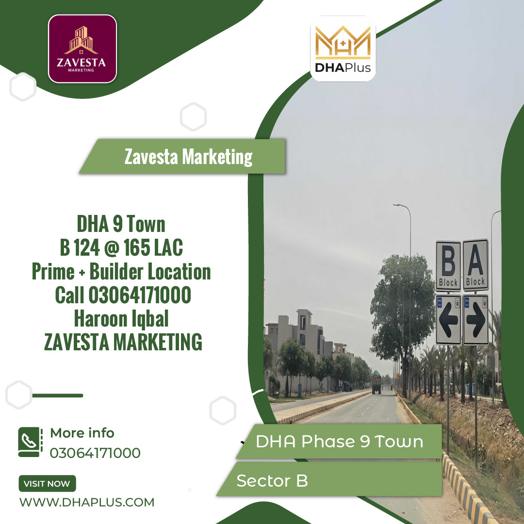 5 Marla Residential Plot for Sale in Sector B, DHA Phase 9 Town, Lahore - (BP-50614)