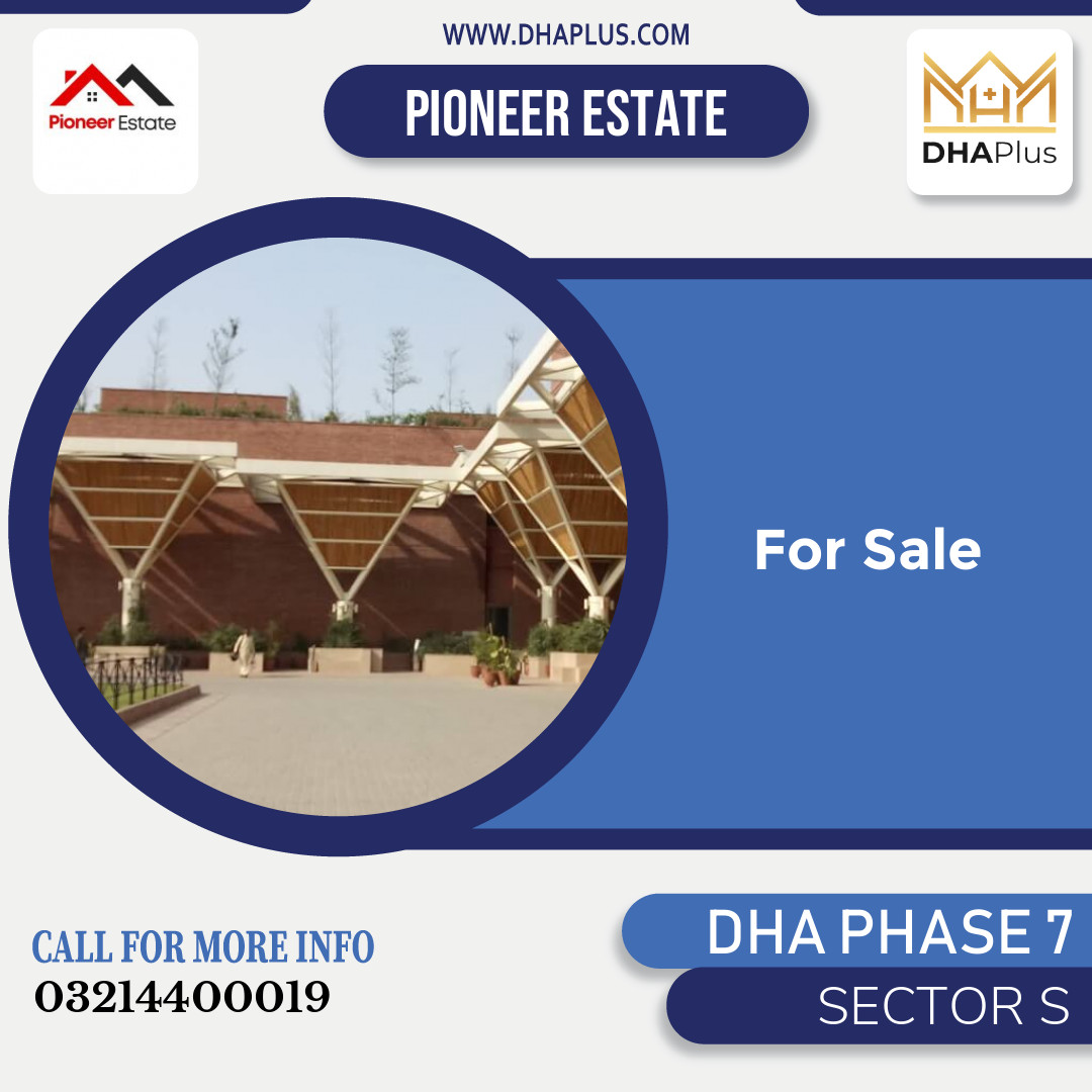 20 Marla Residential Plot for Sale in Sector S, DHA Phase 7, Lahore - (BP-50659)