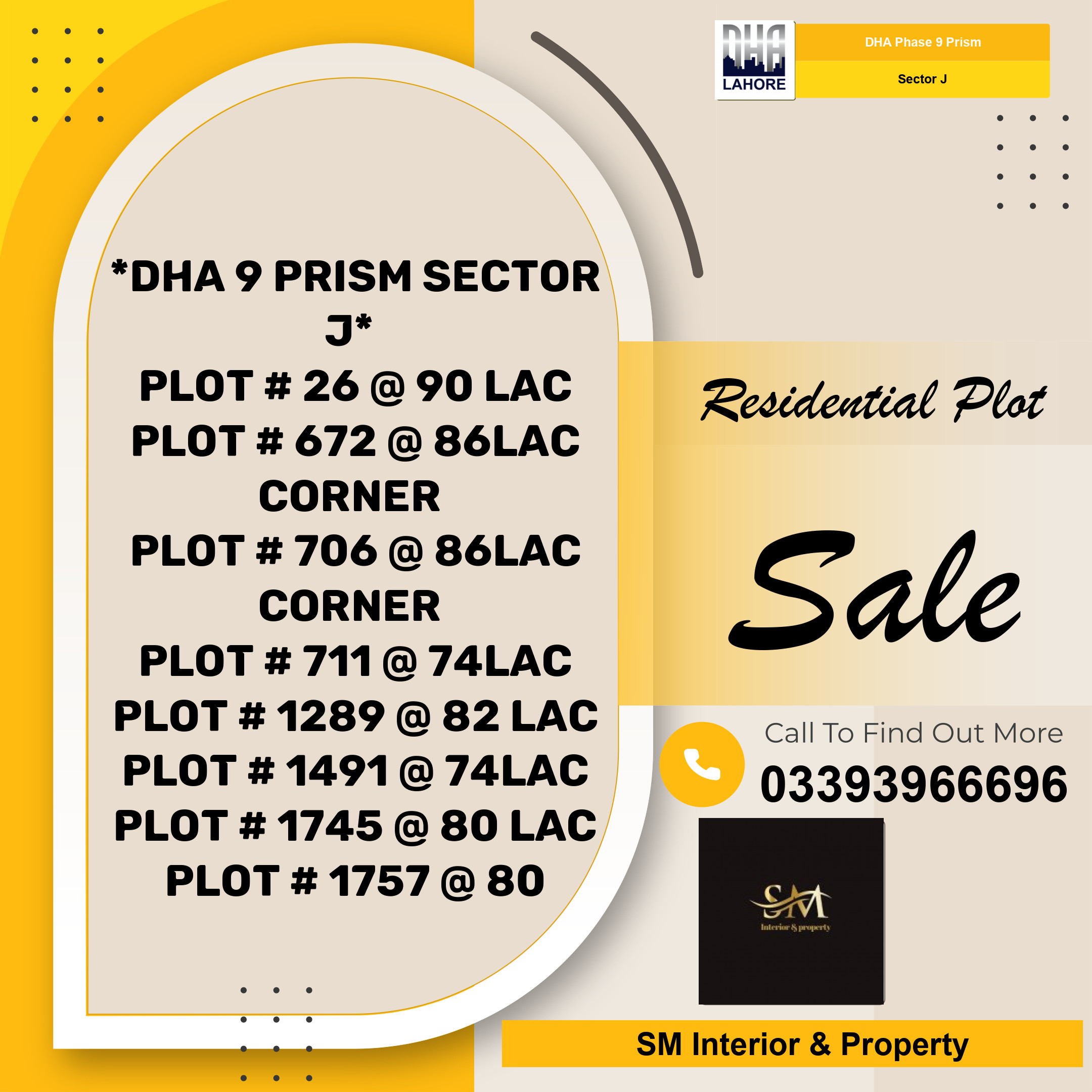 5 Marla Residential Plot for Sale in Sector J, DHA Phase 9 Prism, Lahore - (BP-50728)