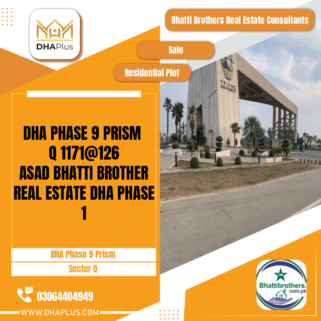 5 Marla Residential Plot for Sale in Sector Q, DHA Phase 9 Prism, Lahore - (BP-50815)